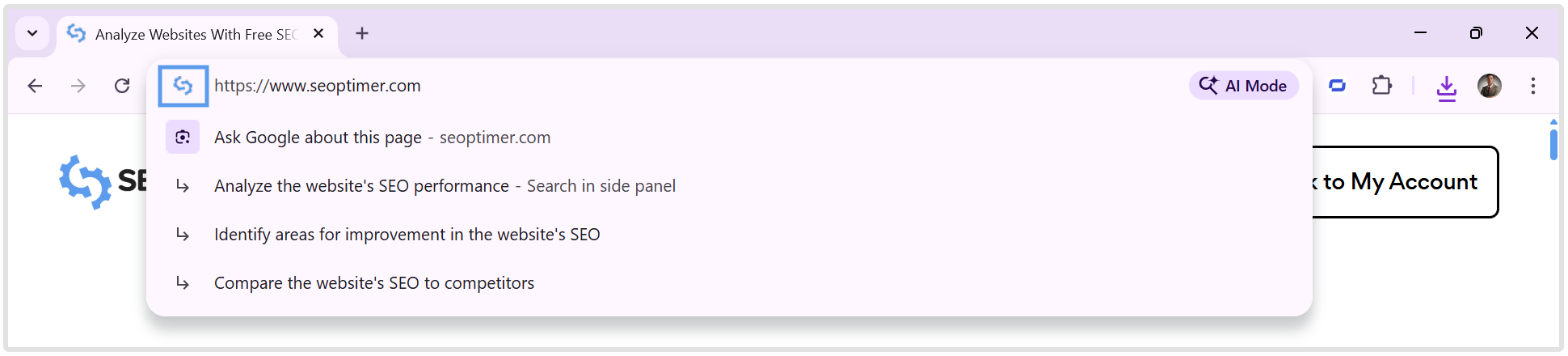 Favicon in Search Bar